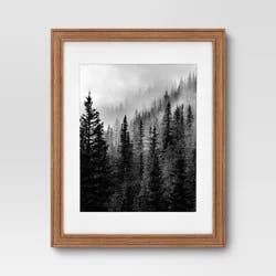14" x 18" Matted to 11" x 14" Wood Wall Frame Midtone Woodgrain - Threshold™: Traditional Style, MDF, Glass Glazing