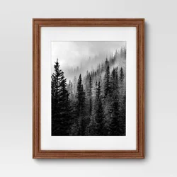 14" x 18" Matted to 11" x 14" Wood Wall Frame Midtone Woodgrain - Threshold™: Traditional Style, MDF, Glass Glazing