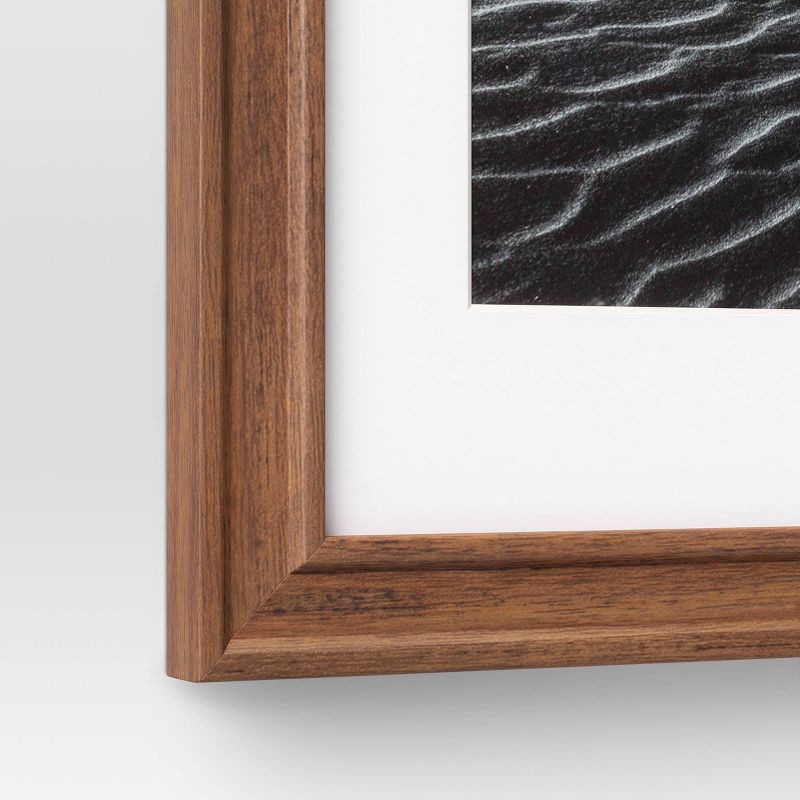 slide 5 of 5, 11" x 14" Matted to 8" x 10" Wood Wall Frame Midtone Woodgrain - Threshold™: MDF, Glass, Sawtooth Back, 1 ct