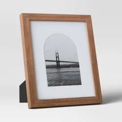 8" x 10" Matted to 5" x 7" Single Image Table Frame with Arch Brown - Threshold™: Polystyrene Material, Easel Back