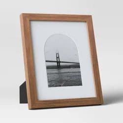 8" x 10" Matted to 5" x 7" Single Image Table Frame with Arch Brown - Threshold™: Polystyrene Material, Easel Back