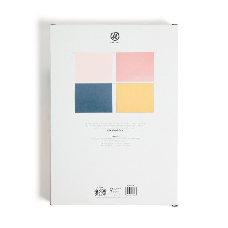 slide 4 of 7, U Brands 12ct Hanging File Folders - Cottage Core: Multi-Color Paperboard, Pronged, 12 Sheet Capacity, 9.21" x 12.91", 12 ct, 12 sheets