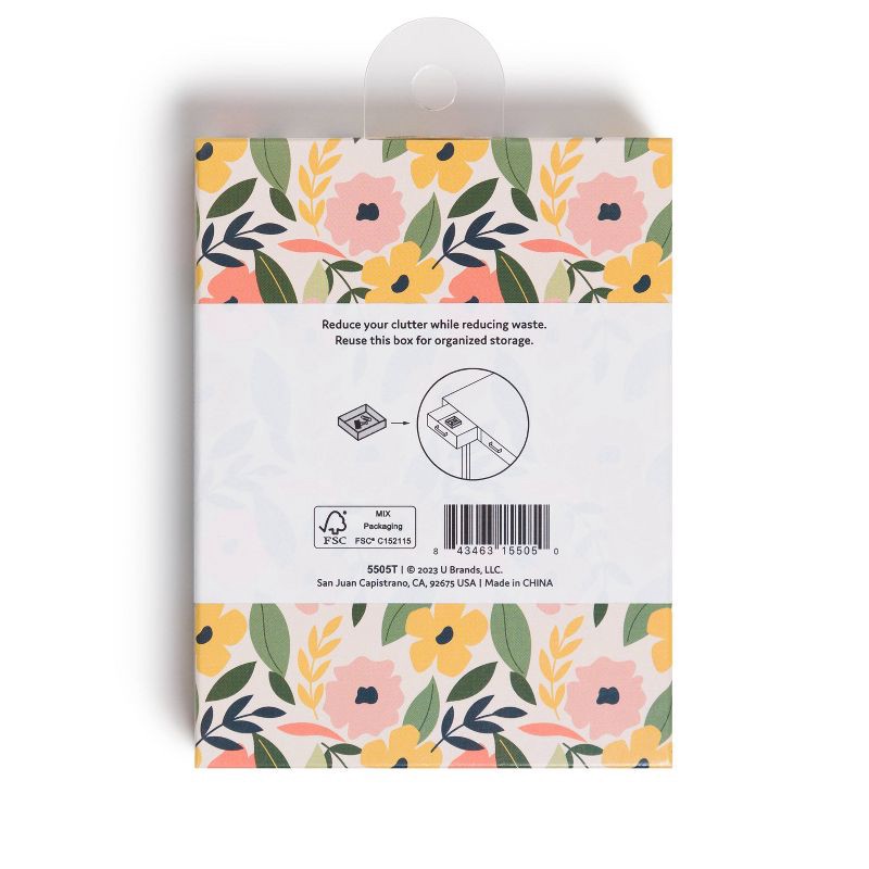 slide 2 of 4, U Brands 6ct Round Glass Magnets - Precious Petals: Strong Fridge & Locker Accessories, Multi-Colored, 600Gs Capacity, 6 ct, 600 gram