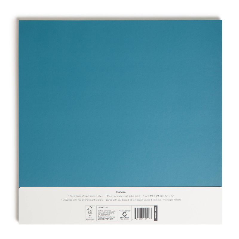 slide 2 of 7, U Brands 10''x10'' Weekly Combination Pad - Coral Chic: Weekly To Do List, Office Supplies, Notepad, 52 Sheets, 52 sheets