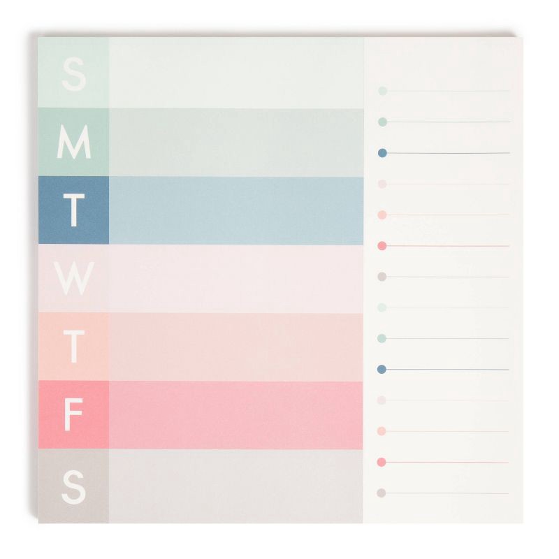 slide 3 of 7, U Brands 10''x10'' Weekly Combination Pad - Coral Chic: Weekly To Do List, Office Supplies, Notepad, 52 Sheets, 52 sheets