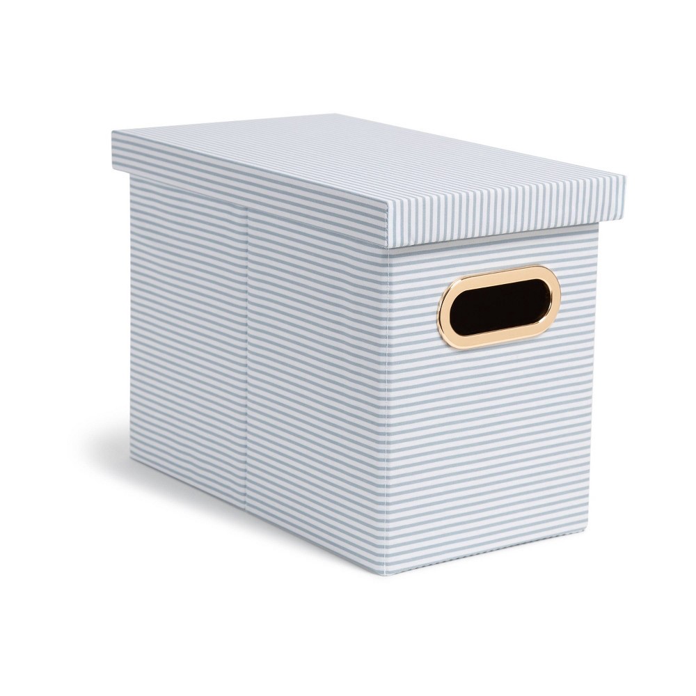 U Brands Hanging File Box with Lid - Classic Stripes