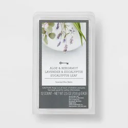 12 Cube Melt Wellness Aloe, Bergamot Lavender & Eucalyptus Leaf - Threshold™: Flameless Fragrance, Paraffin Wax