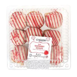 CT Bakery Raspberry Drizzle Mini Donuts 9 Count