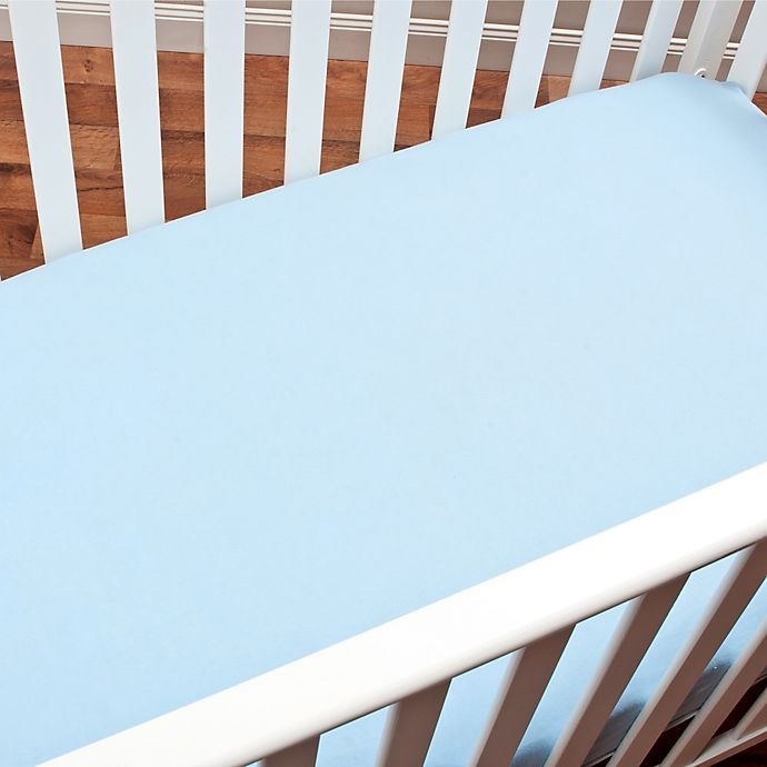 slide 2 of 3, Trend Lab Jersey Fitted Crib Sheet - Blue, 1 ct