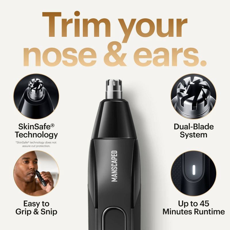 slide 3 of 11, MANSCAPED The Weed Whacker 2.0 Ear & Nose Hair Trimmer, SkinSafe Electric Clippers, Rechargeable Battery Shaver, 1 ct