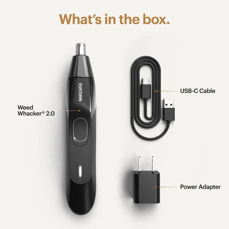 slide 4 of 11, MANSCAPED The Weed Whacker 2.0 Ear & Nose Hair Trimmer, SkinSafe Electric Clippers, Rechargeable Battery Shaver, 1 ct
