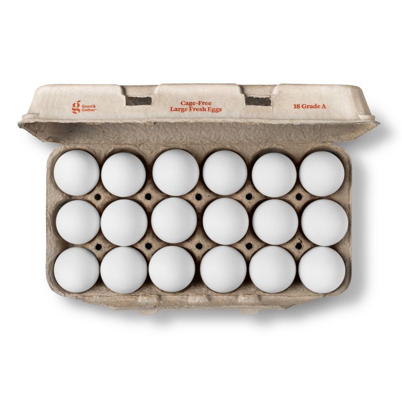 slide 2 of 3, Cage-Free Large White Fresh Grade A Eggs (CA SEFS Compliant) - 36oz/18ct - Good & Gather™ (Packaging May Vary), 18 ct; 36 oz