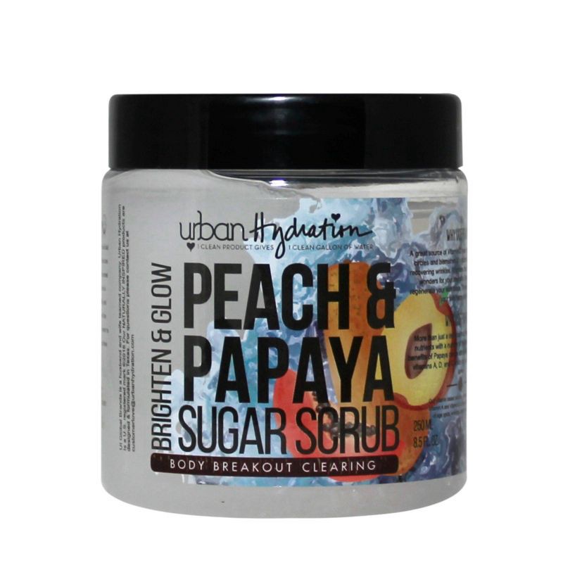 slide 1 of 5, Urban Hydration Brighten and Glow Peach and Papaya Sugar Scrub - 8.5 fl oz, 8.5 fl oz
