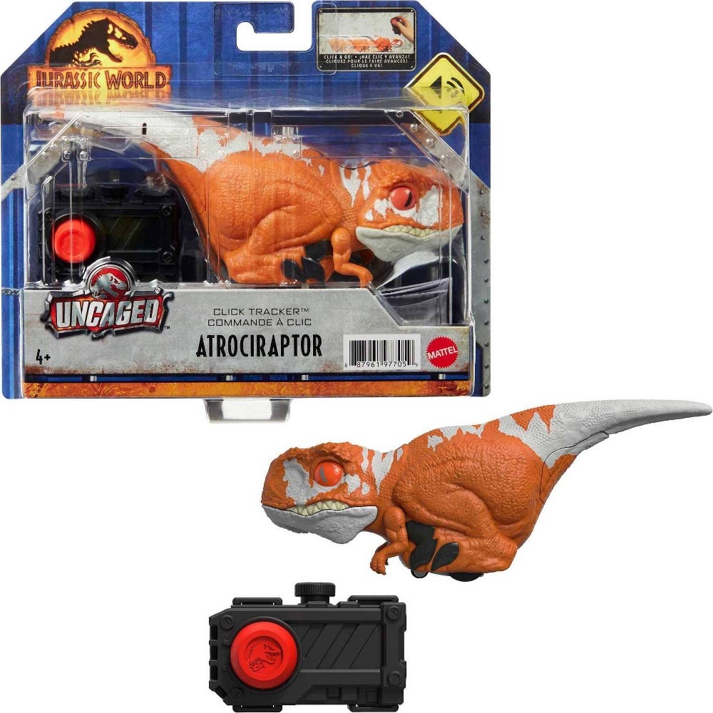 slide 3 of 5, Jurassic World: Dominion Uncaged Click Tracker Atrociraptor Red Dinosaur Toy, 1 ct
