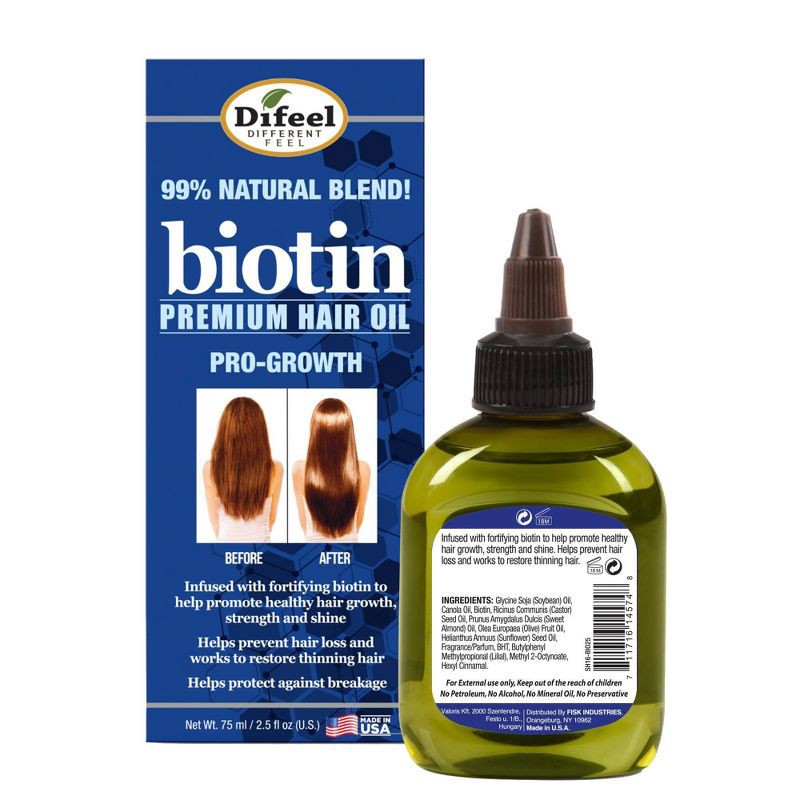 slide 2 of 6, Difeel Biotin Hair Oil - 2.5 fl oz, 2.5 fl oz