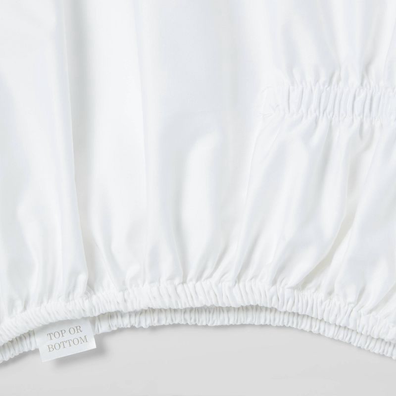 slide 3 of 4, King 400 Thread Count Performance Fitted Sheet White - Threshold™: Cotton Sateen, Deep Pocket, OEKO-TEX Certified, 1 ct