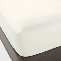 Queen 400 Thread Count Performance Fitted Sheet Sour Cream - Threshold™: Cotton Sateen, Machine Washable, Fits 18" Mattress