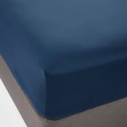 Twin/Twin XL 400 Thread Count Performance Fitted Sheet Metallic Blue - Threshold™: Cotton Sateen, 18" Deep Pocket, OEKO-TEX Certified