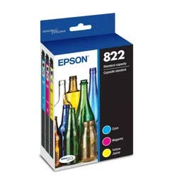 Epson 822 Standard Yield 3pk Ink Cartridge - Cyan Magenta Yellow: Printer Ink Combo Pack, Epson 822 Series