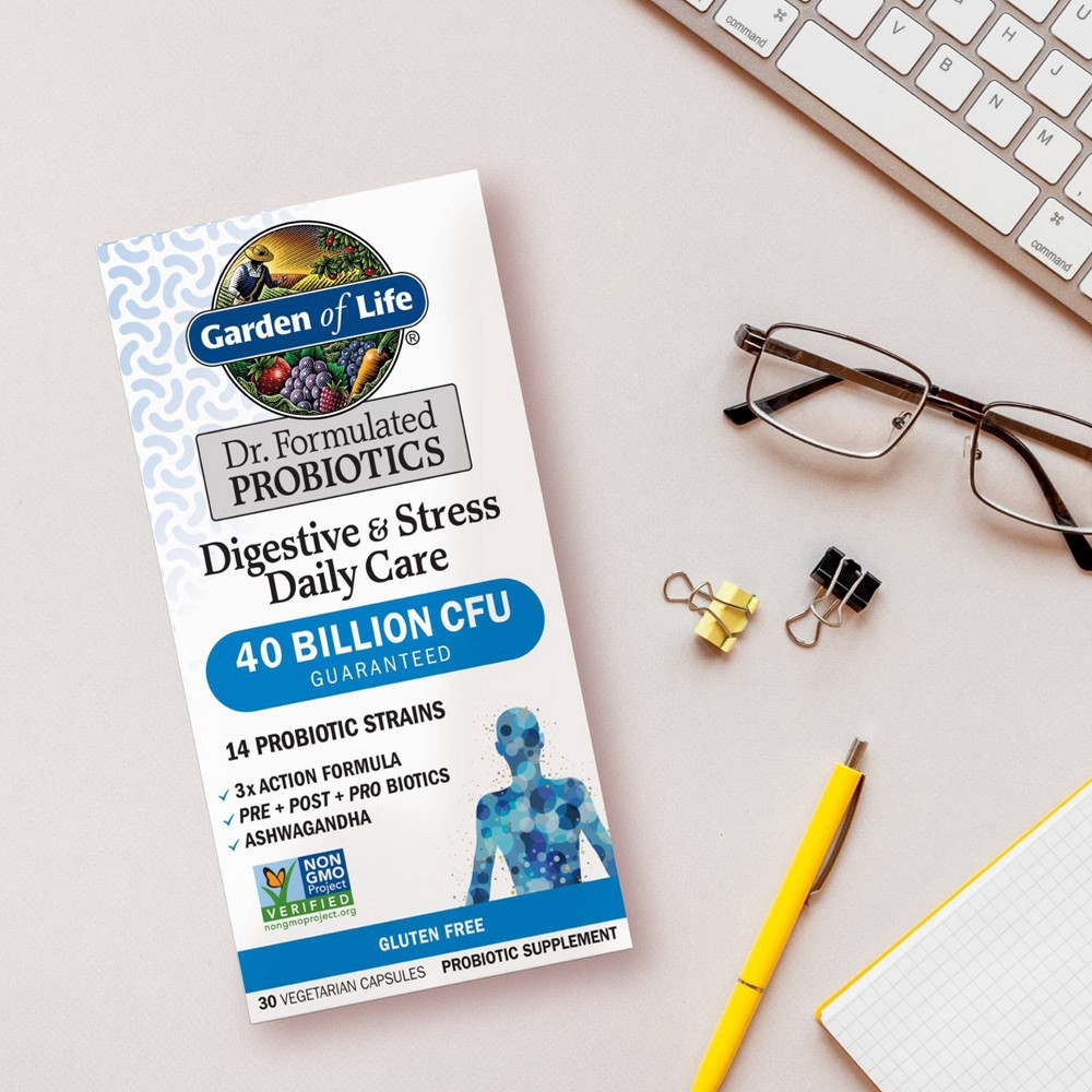 slide 5 of 7, Garden of Life Dr. Formulated Digestive & Stress Care Probiotic Capsules - 30ct, 30 ct