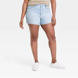 Women's High-Rise Vintage Midi Jean Shorts - Universal Thread Light Blue 6