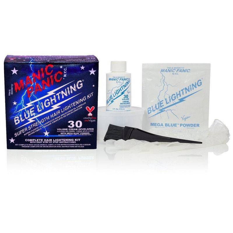 slide 2 of 4, Manic Panic Blue Lightning Hair Bleach Kit 30 Volume with Mega Blue Powder, 1 ct