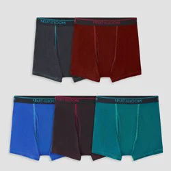 Fruit of the Loom Boys' 5pk Stretch True Comfort Boxer Briefs - Colors May Vary S: Tagless, Moisture Wicking
