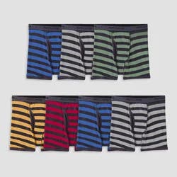 Fruit of the Loom Boys' 7pk Striped Boxer Briefs - M