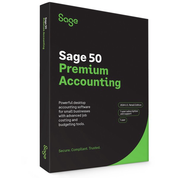 slide 3 of 3, Sage 50 Premium Accounting, 2024, 1-Year Subscription, Windows, Product Key, 1 ct
