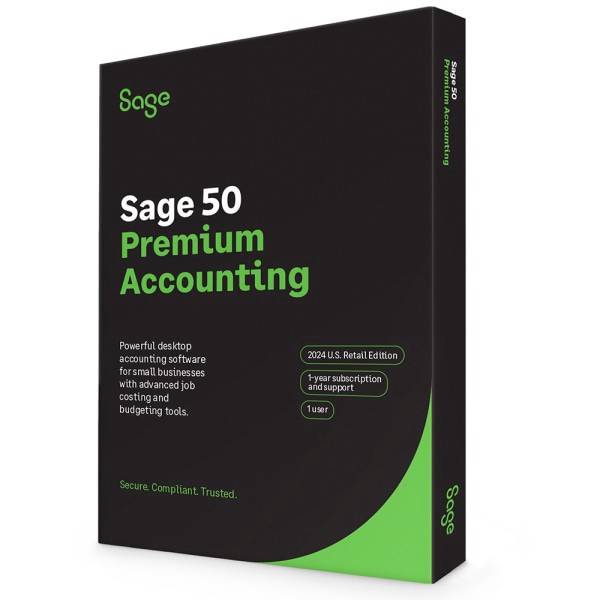 slide 2 of 3, Sage 50 Premium Accounting, 2024, 1-Year Subscription, Windows, Product Key, 1 ct