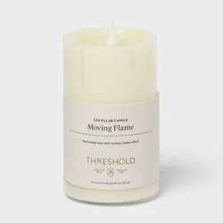 3" x 5" LED Pillar Candle Cream - Threshold™: Unscented, Wax, Battery Operated
