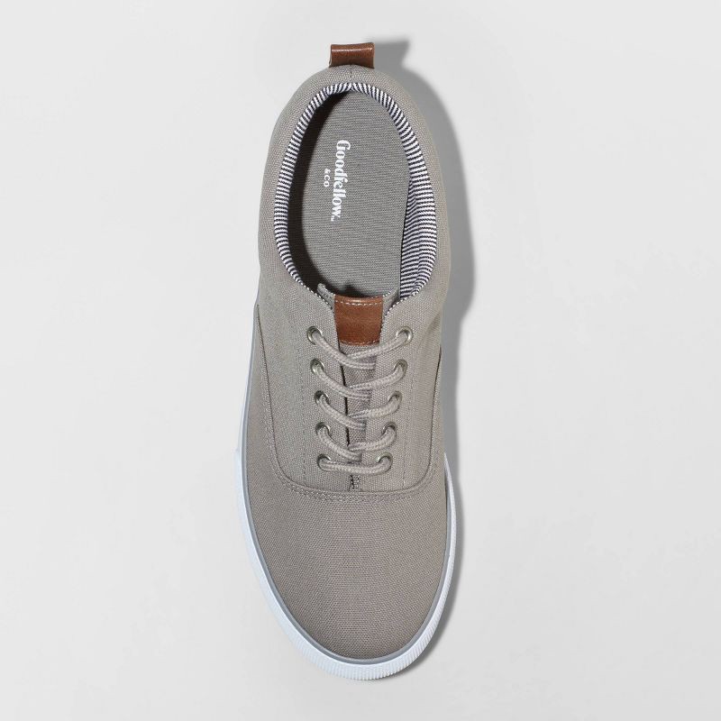 slide 3 of 3, Men's Brady Sneakers - Goodfellow & Co™ Gray 9: Lace-Up Canvas, Padded Collar, Non-Marking Outsole, 1 ct