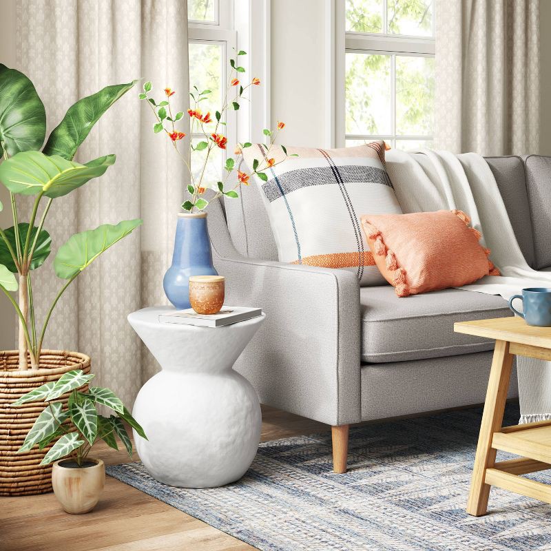 slide 2 of 4, Severna Ceramic Accent Table White - Threshold™: Modern Bell-Shaped, No Assembly Required, 1 ct