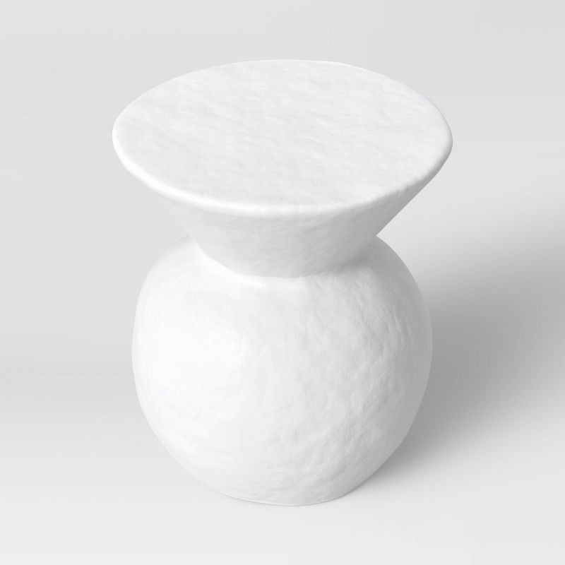 slide 3 of 4, Severna Ceramic Accent Table White - Threshold™: Modern Bell-Shaped, No Assembly Required, 1 ct