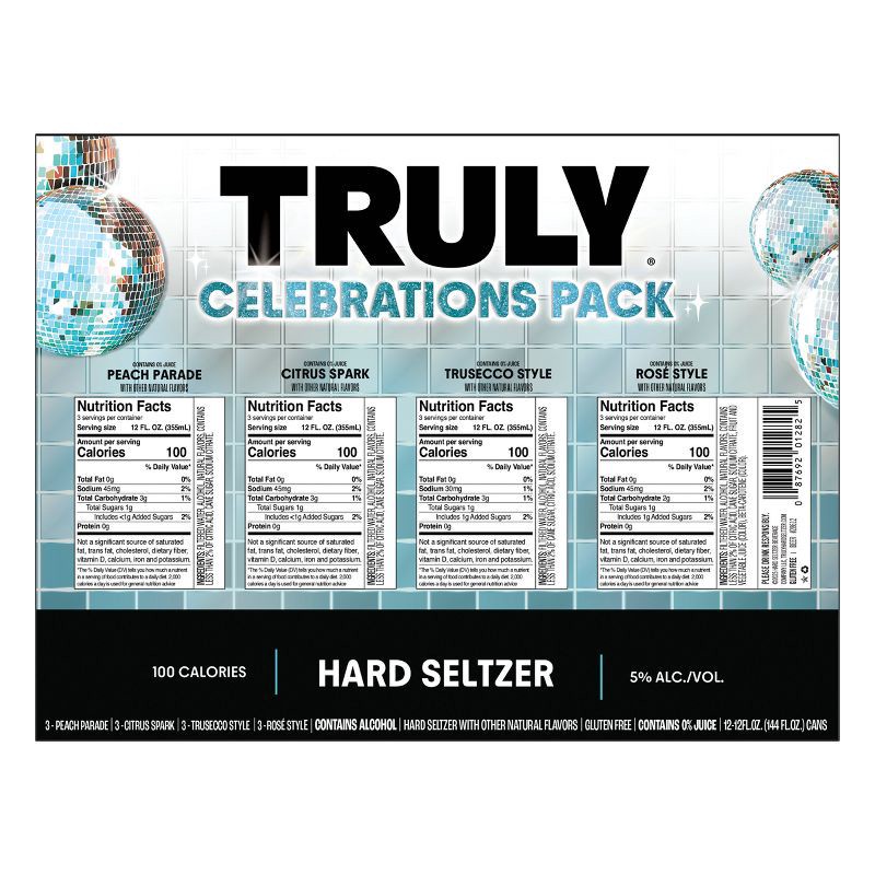 slide 8 of 8, Truly Spiked & Sparkling Truly Hard Seltzer Variety Pack - 12pk/12 fl oz Cans, 12 ct; 12 fl oz