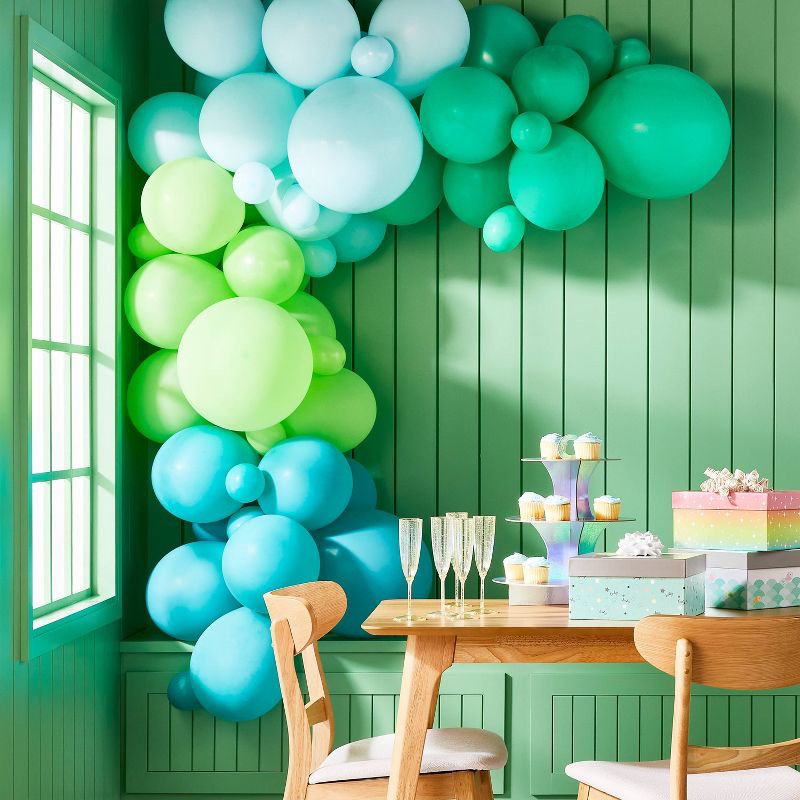 slide 2 of 6, Large Balloon Garland/Arch Green/Blue - Spritz™, 1 ct