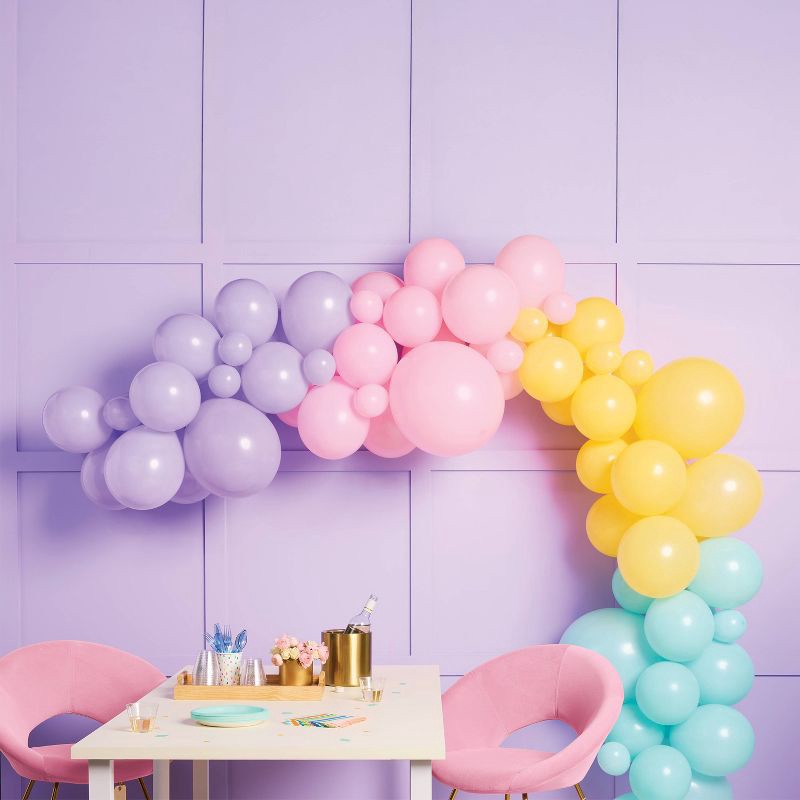 slide 2 of 5, 70ct Large Balloon Arch Garland Pastels - Spritz™, 70 ct
