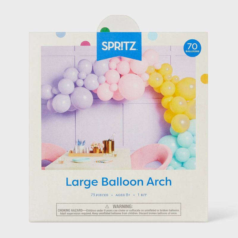 slide 4 of 5, 70ct Large Balloon Arch Garland Pastels - Spritz™, 70 ct