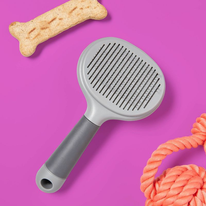 slide 2 of 3, Self Clean Slicker Dog Brush Grooming Tool - M - up&up™, 1 ct