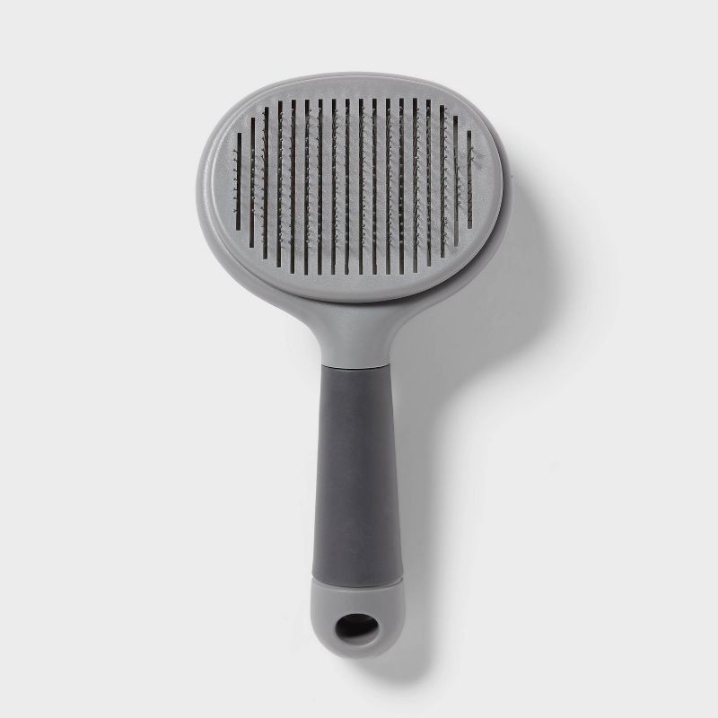 slide 3 of 3, Self Clean Slicker Dog Brush Grooming Tool - M - up&up™, 1 ct