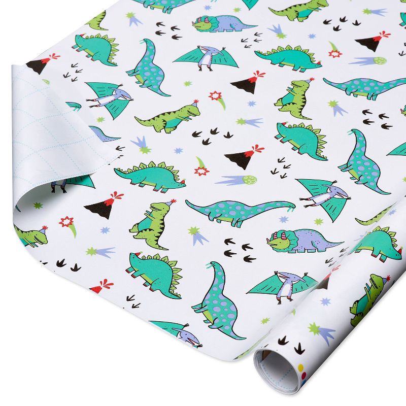 slide 2 of 3, Dinosaurs Kids' Birthday Roll Gift Wrap - Spritz™, 1 ct