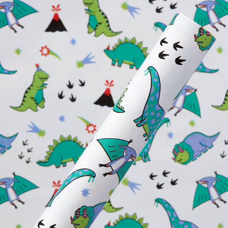 slide 1 of 3, Dinosaurs Kids' Birthday Roll Gift Wrap - Spritz™, 1 ct