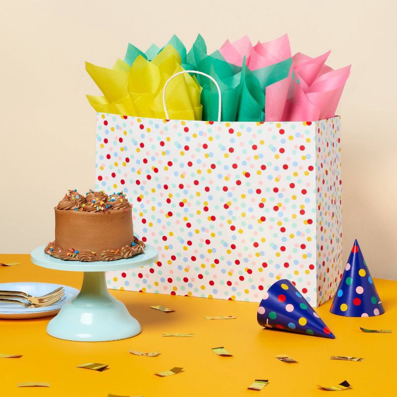 slide 2 of 3, 20ct Tissue Paper Yellow/Teal/Pink - Spritz™: Multicolor Gift Packaging for All Occasions, 20 ct