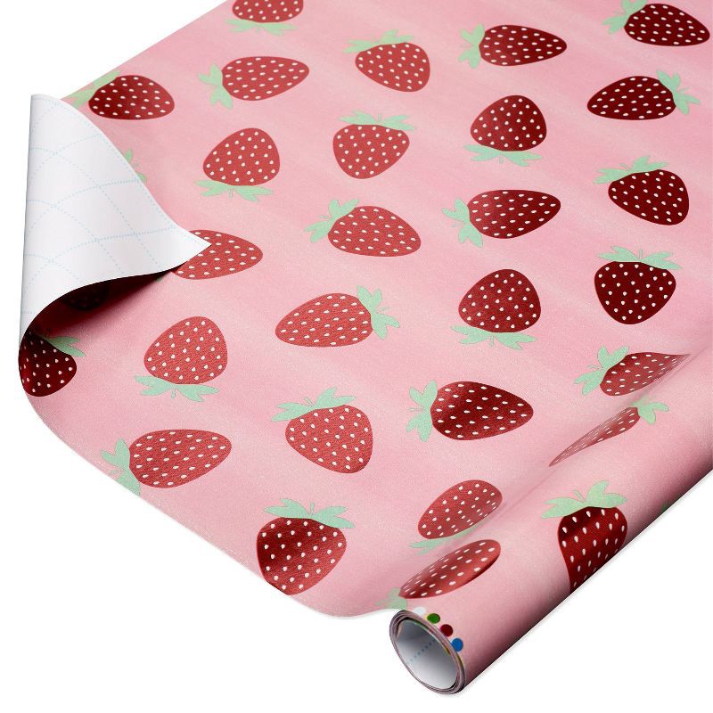 slide 2 of 3, 20 Sq Ft Kids'' Strawberries Wrapping Paper - Spritz™, 20 sq ft
