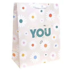 Large Happy You Day' Floral Birthday Gift Bag Ivory - Spritz™