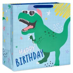 Large Square 'Happy Birthday' Dinosaur Birthday Gift Bag Blue - Spritz™