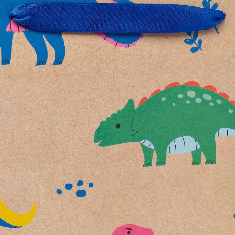 slide 2 of 4, Dino on Kraft Kids' Square Gift Bag - Spritz™, 1 ct
