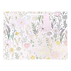 XLarge Floral w/ Gold Foil Accents Wedding Gift Bag with Tag White - Spritz™