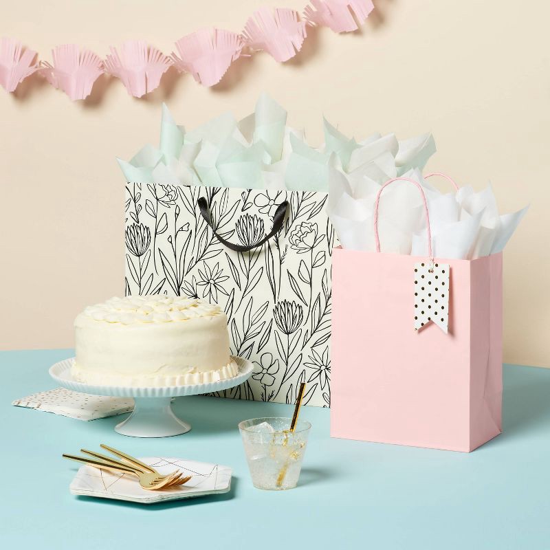 slide 2 of 4, 20ct Tissue Paper Pink/White/Light Green - Spritz™: Gift Filler, Solid Pattern, 20-Pack, 16.5" x 24" Paper for All Occasions, 20 ct