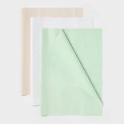 20ct Tissue Paper Pink/White/Light Green - Spritz™: Gift Filler, Solid Pattern, 20-Pack, 16.5" x 24" Paper for All Occasions